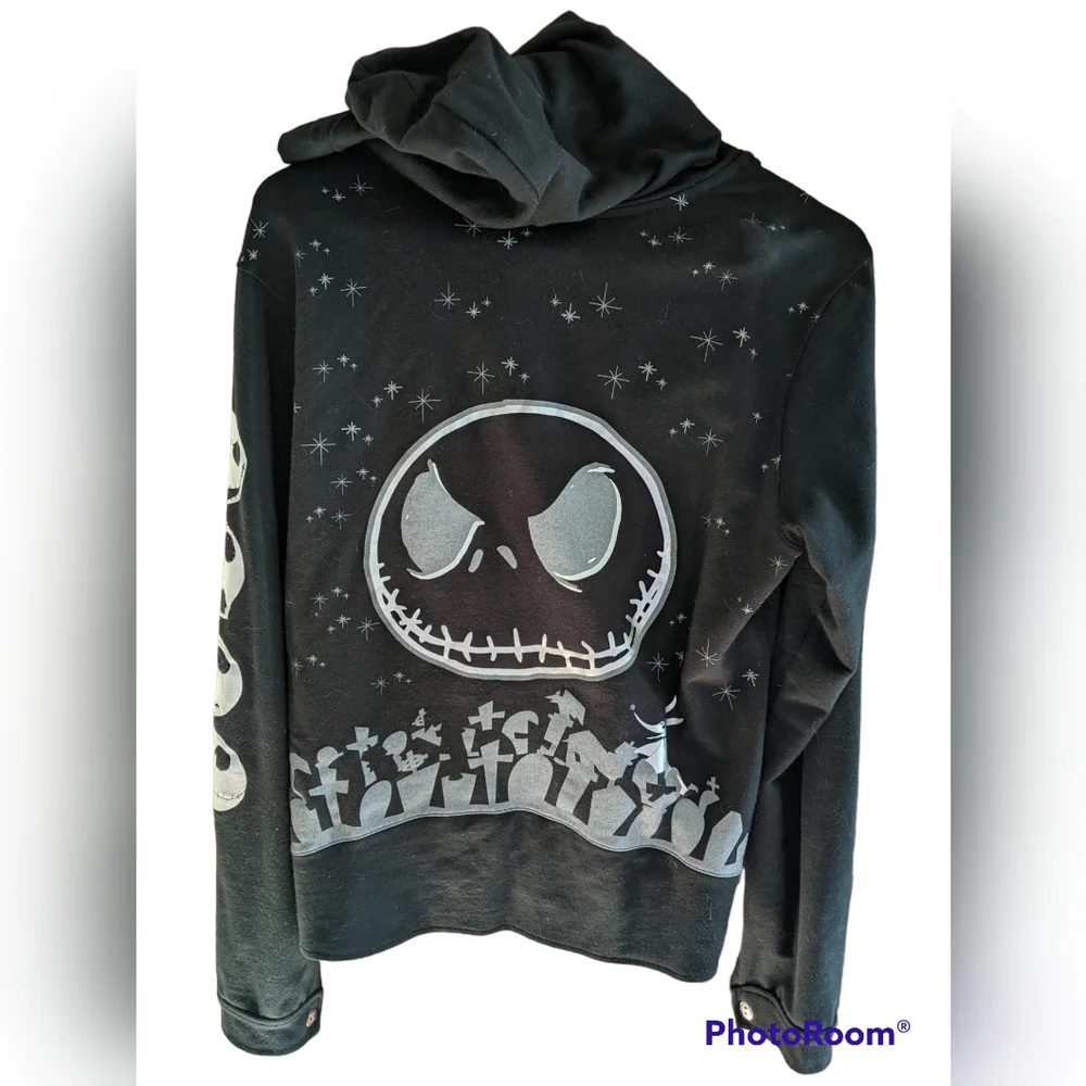 Jack Skellington "Nightmare Before Christmas" Large Women's Zip Up Sweatshirt - Picture 1 of 5
